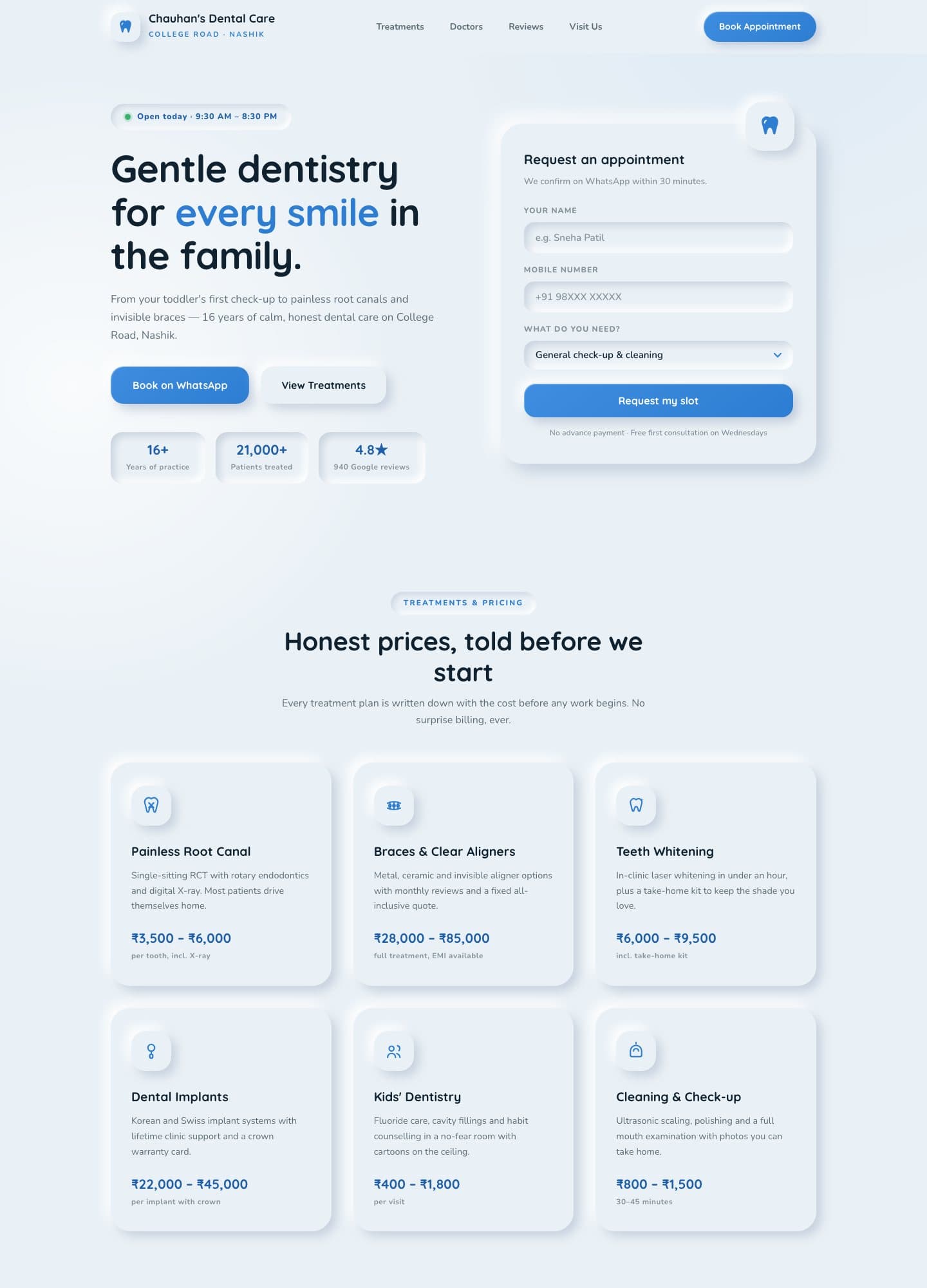 Chauhan's Dental — live website