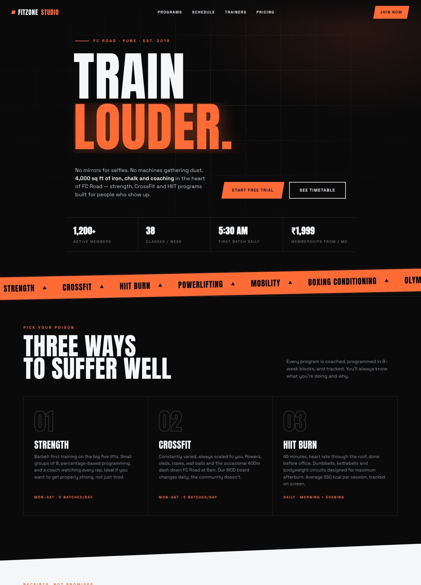 FitZone Studio — live website